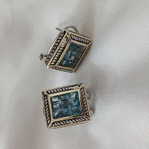 Manganese Glass Blue Earrings